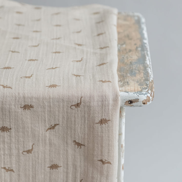 Bora muslin cloth 3-pack - Dino oatmeal