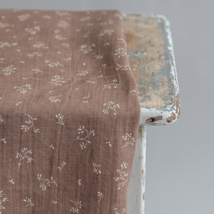 Bora muslin cloth 3-pack - Secret Garden Print Cocoa