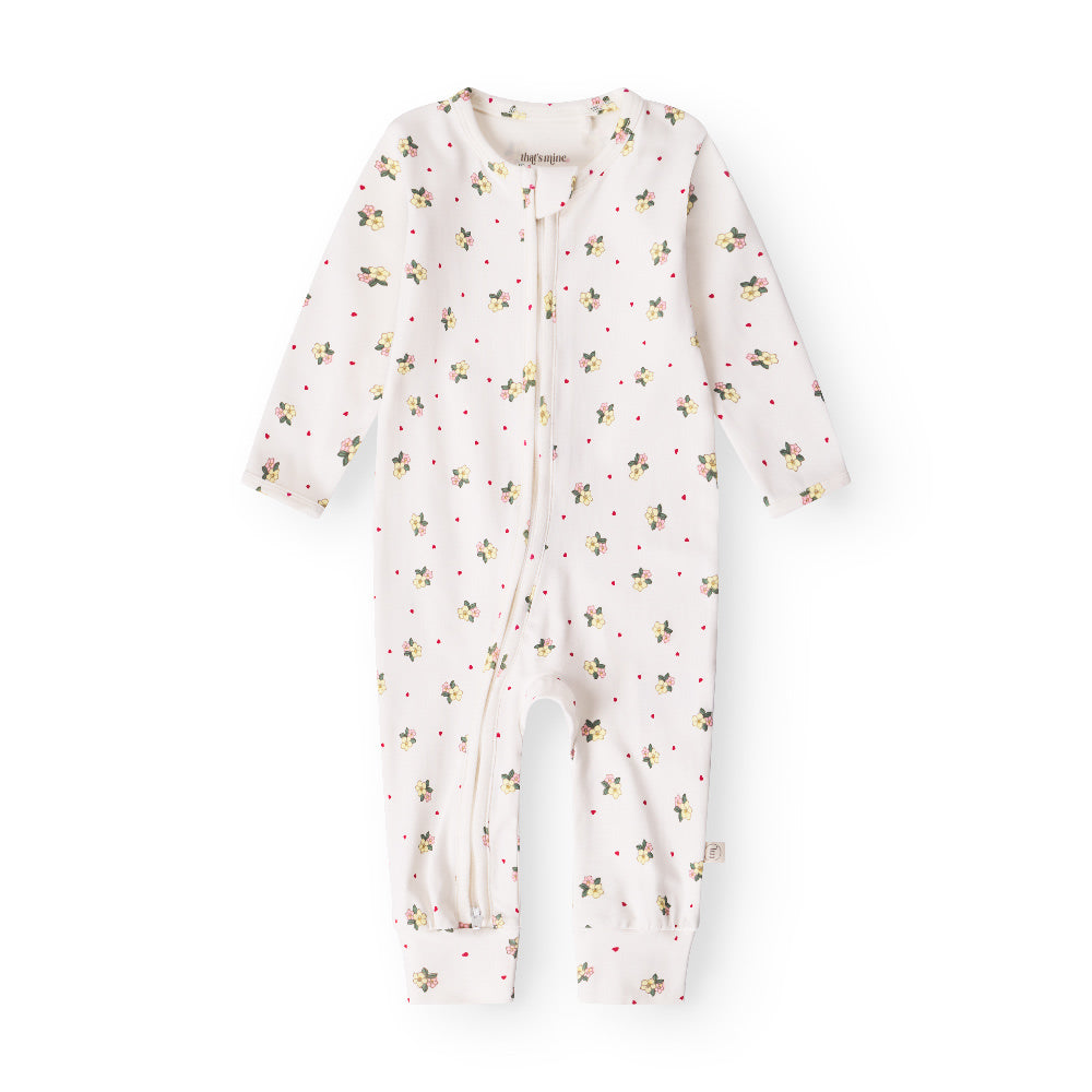 That's Mine Elliotte onesie - Sweetheart Petals - 48% Organic cotton / 47% Modal / 5% Elastane Buy Overdele||Onesies||personale||Basics here.