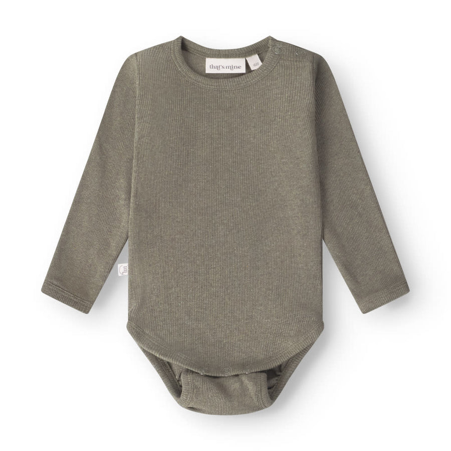 That's Mine Petra bodystocking - Green melange - 95% Organic cotton / 5% Elastane Buy Bodystockings||Undertøj||personale||Basics here.