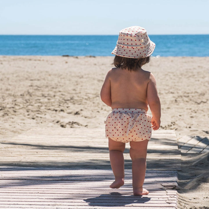 Sally swim shorts - Lots of love red