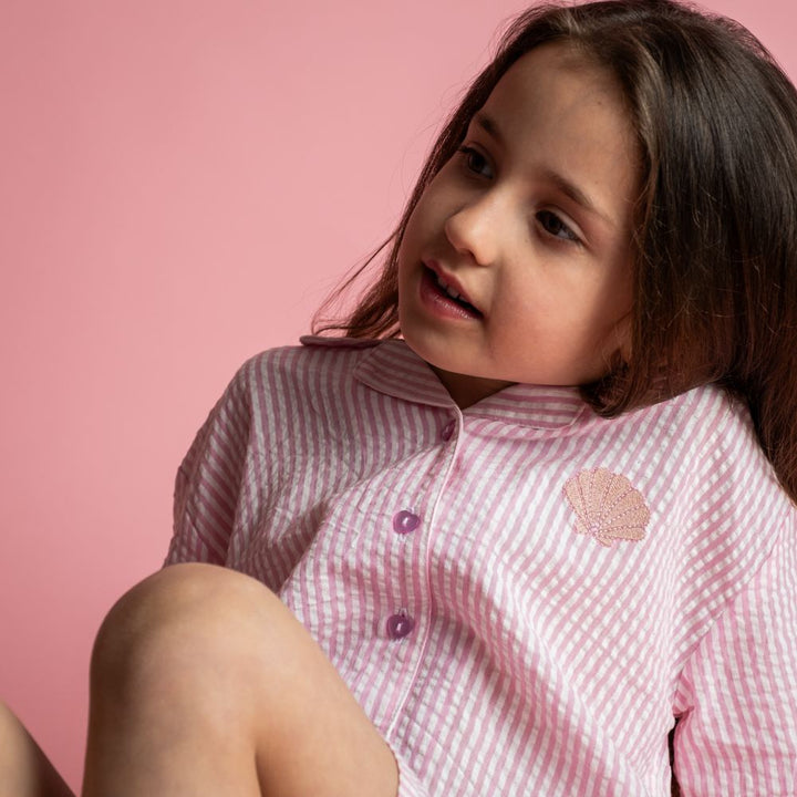 That's Mine Ino skjorte - Pink stripe - 100% Organic cotton Buy Overdele||Skjorter||personale here.