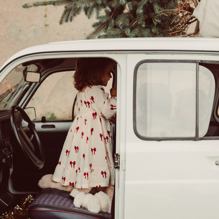 That's Mine Sarah dress - Rouge boucle - 100% Organic cotton Buy Tøj||Kjoler||Kjoler & nederdele||Alle||personale||alt minus sløjfe||mette-sale||Winter 2025 here.