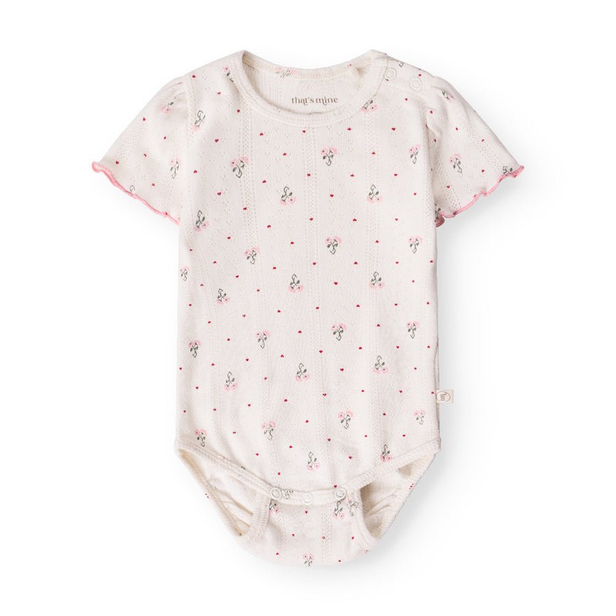 That's Mine Greta bodystocking - Blooming love - 100% Organic cotton Buy Bodystockings||Undertøj||personale||Newborn essentials||Jersey here.