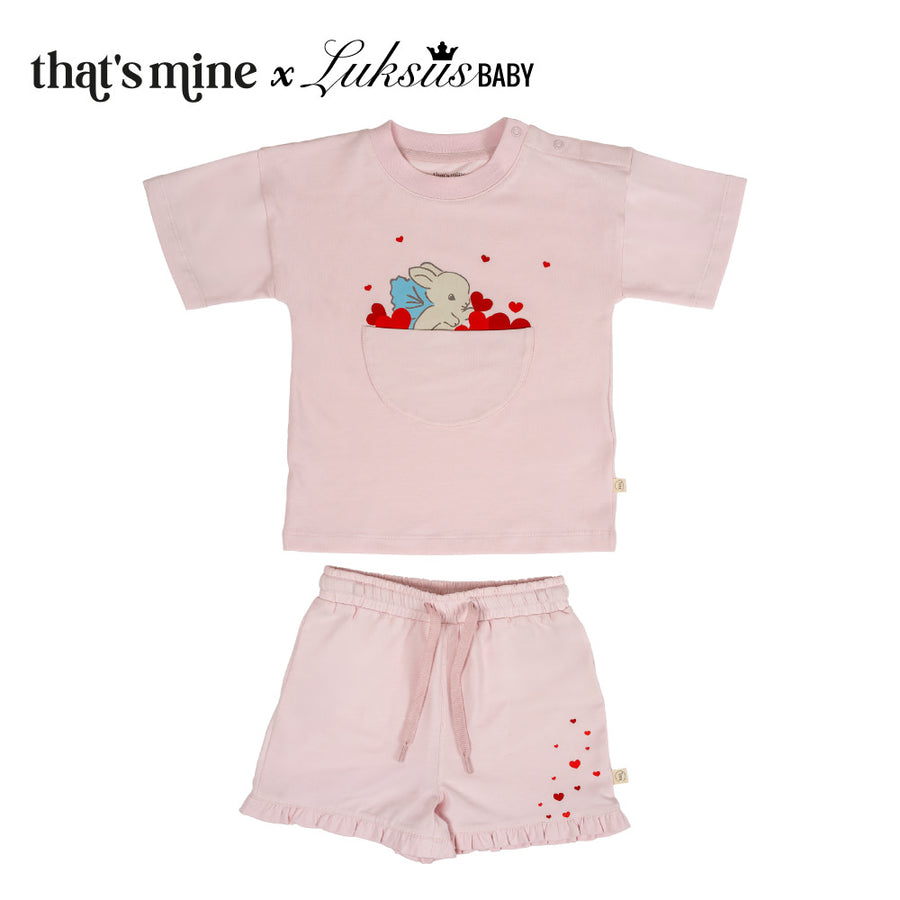That's Mine Lara set - Soft pink - 95% organic cotton / 5% elastane Buy Tøj||Alle||personale||alt minus sløjfe||That's Mine x Luksusbaby here.