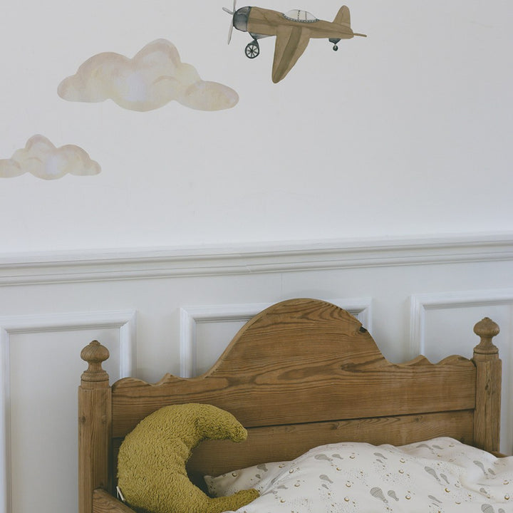 Wallsticker Retro airplane brown - Brown