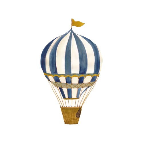 That's Mine Wallsticker Retro air balloon large blue - Blue - 100% Textile foil Buy Bolig & udstyr||Børneværelset||Wallstickers||Alle||personale||Influencer choice here.