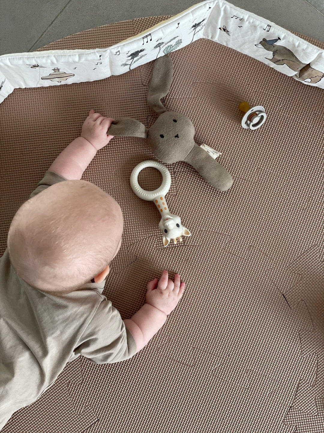 Foam play mat circle - Light brown