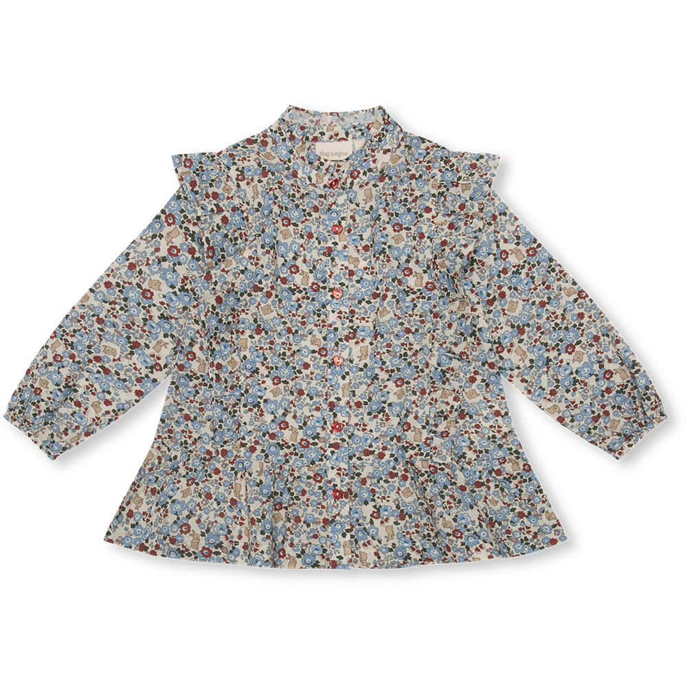 That's Mine Nellie shirt - Flora bunnies rouge - 100% Organic cotton Buy Tøj||Skjorter & toppe||Skjorter||Alle||personale||AW24 - VIP adgang||Efterår 2024||Flora bunnies rouge here.